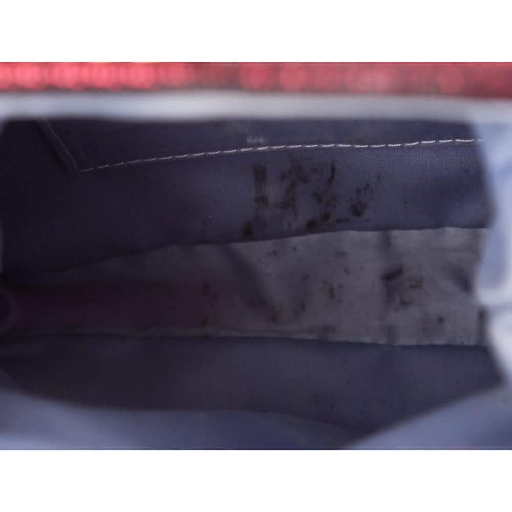 Red Satin & Python Fendi Borderline Frame Clutch … - image 5